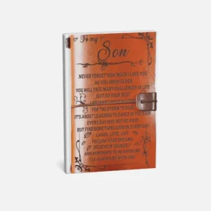 Leather journal gift for son with inspirational message